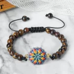 Handmade 6mm Natural Stone Braided Bracelet for Women Men Charn Flower Phantoscope Bangles Malachite Onyx Beads Bracelet Jewelry - Image 6
