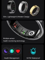 New Smart Ring R09 Health Monitor Multi Sport Mode Skin Temperature Measurement 5ATM Waterproof Smart Ring With Charging Case - Image 2