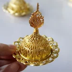Retro Copper Mini Crown Hollow Out Incense Stick Burner Holder Golden Arab Burner Catcher Home Decoration Sandalwood Censer - Image 5