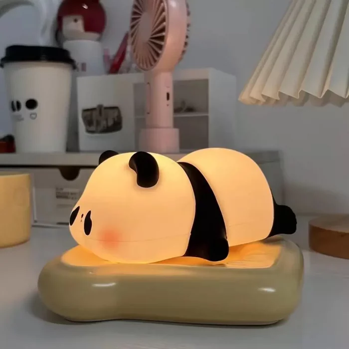 Touch Sensor Panda Pat Night Light Dimmable Soft LED Panda Lamp USB Charging Ambient Lighting Indoor Sensor Lamp - Image 4