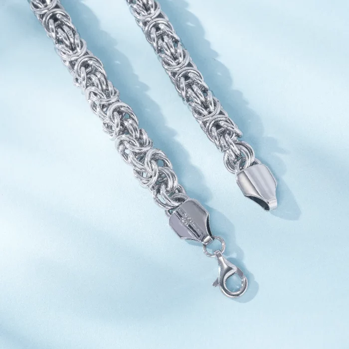 S925 Sterling Silver Byzantine Emperor Chain Bracelet for Men Women Polished Miami Cuban Smooth Kpop Jewelry - Image 5