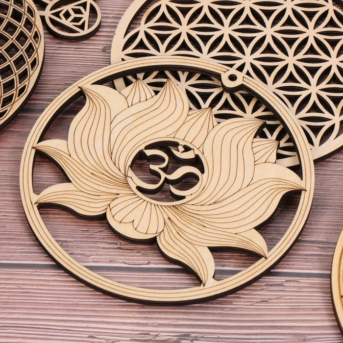 Wooden Wall Sign Flower of Life Shape Laser Cut Wood Wall Art Home Decor Handmade Coasters Craft Making Sacred Geometry Ornament - Image 4