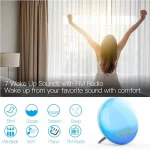 WiFi Smart Wake Up Light Workday Clock Sunrise Sunset Simulation 4 Alarms Works with Alexa Google Home Tuya App Remote Control - Image 3