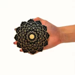 Set of 6 2D Black and Gold Mandala Theme Pattern Art Coasters Round Wooden Heat ResistantNon-SlipHomeDecorGiftMulti-Functional - Image 5