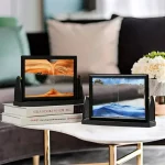 Creative Moving Sand Art Painting Square Glass 3D Deep Sea Sandscape Quicksand Hourglass Rotatable Flowing Sand Home Decor Gifts - Image 2