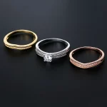 18K Multi Gold Ring 3pc Set for Women Natural Diamond with Diamond Jewelry Anillos De Bizuteria Anillos Mujer Gemstone Rings Box - Image 4