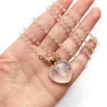 Heart Shape Natural Clear Quartz Perfume Bottle Pendant Necklace Women Essential Oil Diffuser Charms for Jewerly Party Gift - Image 5