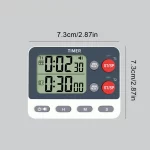 Dual Digital Timer Multifunctional Count UP/Down Timer with Memory Function Cooking Timer for Gym Office Laboratory - Image 4