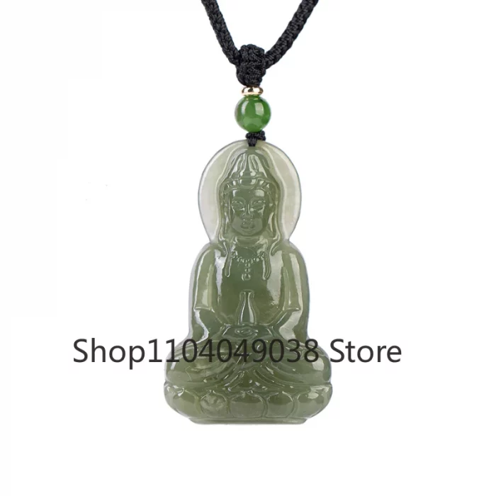 Guanyin Head Pendant Necklace Jade Pendant Bodhisattva Pendant Ladies' Fashion Matching Natural Jewelry - Image 5