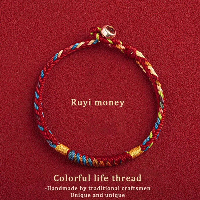Tibetan Bracelet Colorful Thread Good Lucky Charm Rope Bracelet Bangles For Women Men Knots Red Thread Bracelets - Image 7