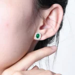 CHARMING Elegant Oval Cutting Created Emerald Gemstone Stud Earrings 925 Sterling Silver for Women Fine Party Jewelry New 2025 - Image 5