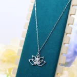 Kinitial Hindu Buddhism Meditation Necklace Stainless Steel Yoga Lotus Flower Necklaces Amulet Jewelry Gift - Image 4