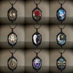 Retro Gothic Moon And Sun Pendant Necklace Women Men Punk Cross Metal Leather Rope Chain Vintage Jewelry Gift - Image 4