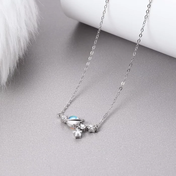 Fansilver 925 Sterling Silver Necklace Moonstone Pendant Necklace Silver Chain Necklace Gifts for Her Valentine's Day with Box - Image 6