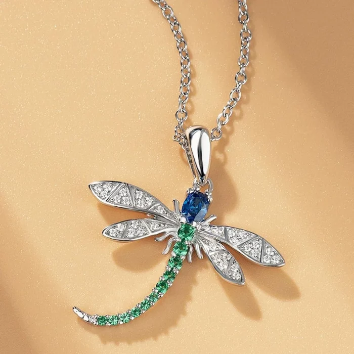Buyee 925 Sterling Silver Fashion Pendant Chain Excellent Dragonfly Necklace Gift for Women Glamour Fine Jewelry Chain - Image 4