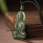 Guanyin Head Pendant Necklace Jade Pendant Bodhisattva Pendant Ladies' Fashion Matching Natural Jewelry - Image 3
