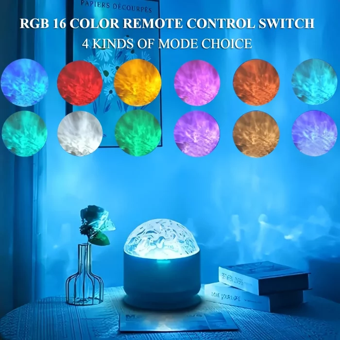 Night Sky Starry Projector Light Night Light Remote RGB 7 Modes Aurora Water Ripple Projector Lamp Party Room Decor USB Plug-in - Image 4