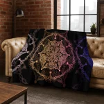 Bohemian Mandala Geometric Flower Flannel Blanket Soft Warm Blanket for Bedroom Room Living Room Bed Travel Camping Picnic Gift - Image 5