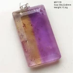 Natural Purple Ametrine Quartz Pendant Rectangle Water Drop Bead Amethyst Citrine Jewelry Women Men Necklace Brazil AAAAAA - Image 3