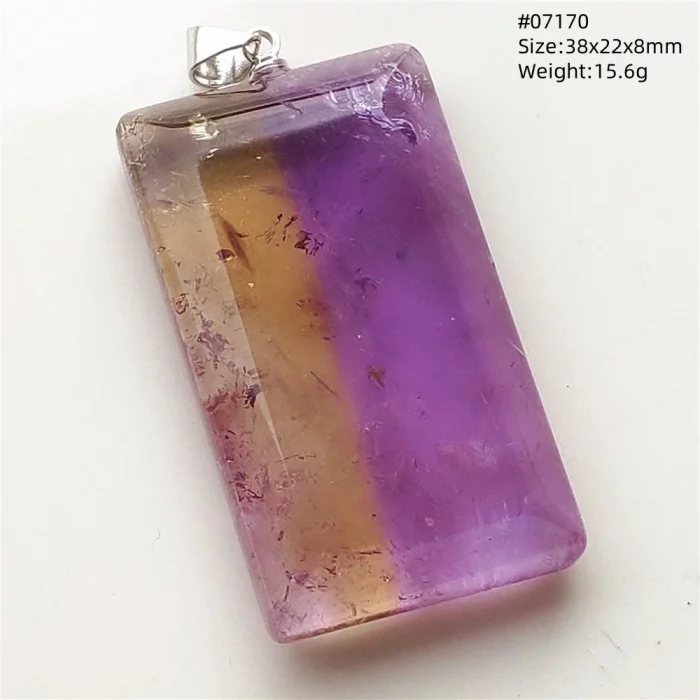 Natural Purple Ametrine Quartz Pendant Rectangle Water Drop Bead Amethyst Citrine Jewelry Women Men Necklace Brazil AAAAAA - Image 3