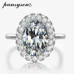 PANSYSEN Luxury 100% 925 Sterling Silver 8CT Oval Cut Amethyst Ruby Sapphire Diamond Ring for Women Cocktail Party Fine Jewelry - Image 3