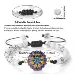 Handmade 6mm Natural Stone Braided Bracelet for Women Men Charn Flower Phantoscope Bangles Malachite Onyx Beads Bracelet Jewelry - Image 4