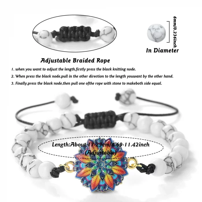 Handmade 6mm Natural Stone Braided Bracelet for Women Men Charn Flower Phantoscope Bangles Malachite Onyx Beads Bracelet Jewelry - Image 4