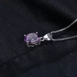 JewelryPalace Rose Gold Yellow Gold Plated Natural Amethyst Citrine Garnet Topaz 925 Sterling Silver Pendant Necklace No Chain - Image 4
