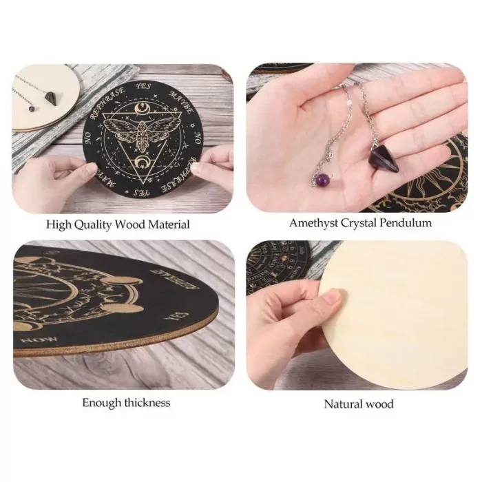 Star Pendulum Board Dowsing Divination Board Magics Meditation Decision Plate Metaphysical Message Board Witchs Altar Supplies - Image 6