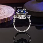 WOSIKATE Vintage 925 Sterling Silver Ring For Women Wedding Jewelry With Oval Sapphire Gemstones Female Fine Jewelry Party Gifts - Image 6
