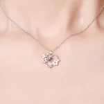 Simple Silver Color Butterfly Shell Flower Heart Necklace For Women Moonstone Pendant Necklaces Clavicle Chain Wedding Jewelry - Image 4