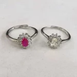 100% natural gemstone citrine ruby ring copper plated with silver adjustable ring for women party gifts jewelry