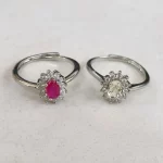 100% natural gemstone citrine ruby ring copper plated with silver adjustable ring for women party gifts jewelry - Image 8
