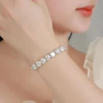 Smyoue Each 6.5/8mm Full Moissanite Tennis Bracelets for Women Men Hip Hop Original Full Diamond 925 Sterling Silver Chain GRA - Image 6