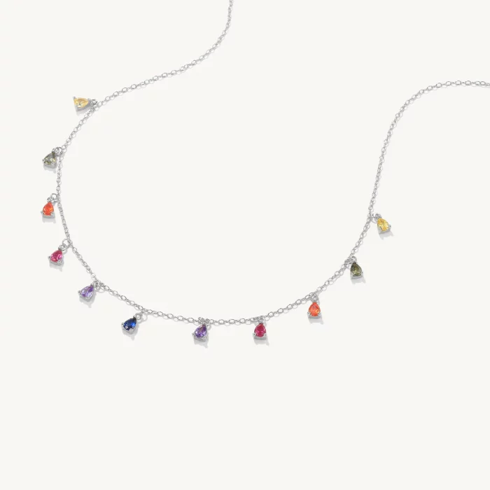 CANNER 925 Sterling Silver Clavicle Chain Necklace for Women Exquisite Colorful Zircon CZ Pendant Choker Necklaces Jewelry Gifts - Image 2