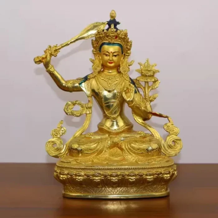 feng shui Copper Tibetan Tantric Manjushri Buddha Statue, Home Living Decor - Image 2