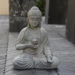 Resin Buddha Statue Sculpture Solar Powered LED Light Zen Asian Japanese Garden Decoration Outdoor Front Porch Patio Yard Home - Image 3