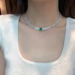 Wong Rain Vintage 925 Sterling Silver Emerald High Carbon Diamond Gemstone Sparkling Necklace Pendant Jewelry Anniversary Gifts - Image 5