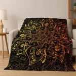 Rainbow Mandala Flower Chakras Yoga Bohemia Art Flannel Blanket,Cozy Soft Throw Blanket for Home Bedroom Bed Sofa Cover Kid Gift - Image 3