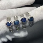 Vintage Natural sapphire Ring For Women Copper Simple Fine Jewelry Stone Gemstone Classic Style - Image 5