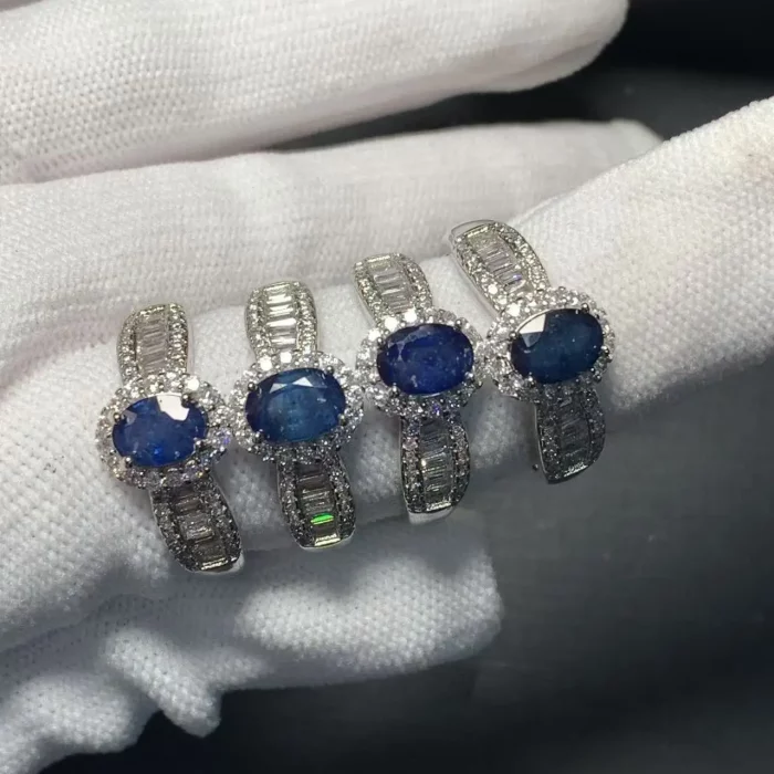 Vintage Natural sapphire Ring For Women Copper Simple Fine Jewelry Stone Gemstone Classic Style - Image 5