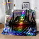 Rainbow 7 Chakra Mandala Bohemia Soft Plush Blanket,Flannel Blanket Throw Blanket for Living Room Bedroom Bed Sofa Picnic Cover - Image 2