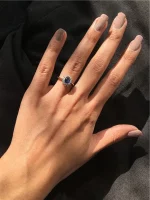 Princess Diana 925 Sterling Silver Engagement Ring Ruby Natural Amethyst Blue Sapphire Topaz Bridal Wedding Rings for Women - Image 5