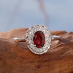 925 sterling silver ring set with natural garnet ruby ring, exquisite and elegant wedding party jewelry gift, women's ring - Image 3