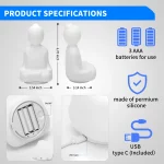 Yoga Assistance Breathing Light Guided Visual Meditation Tool Silicone Night Light bedside luminarias Atmosphere bedroom Lamp - Image 7