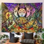 1pc Bohemian Mandala Tapestry, Retro Plant Flower psychedelic Tapestry, Hippie Style Room Decoration Wall Hanging - Image 6