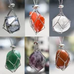 Stainless Steel Design Crystal Cage Keychain Holder Net Metal Chain Stone Collecting Holder Adjustable Pendant Jewelry - Image 3