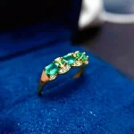YULEM 100% Natural Emerald Ring 3mm*5mm Natural Emerald Silver Ring for Daily Wear 925 Silver Emerald Jewelry - Image 5
