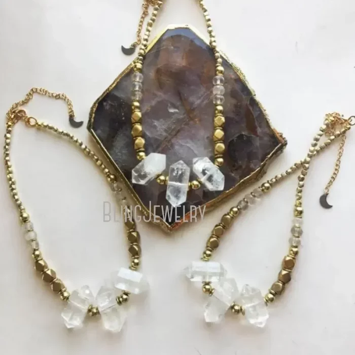 10pcs Triple Quartz Point African Bead Choker Clear Crystal Necklace Women Beach Boho Goth Halloween Aesthetic Jewelry Arcane - Image 6
