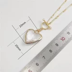 FUWO 1Pc Handcrafted Natural Clear Quartz Necklace,Golden OT Buckle Chain Heart-Shaped Semi-Precious Stone Women's Gift NC475-1 - Image 4